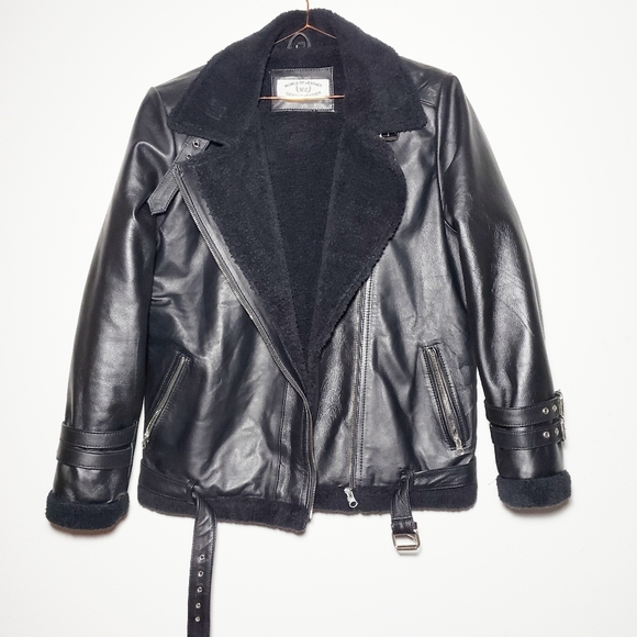 World of Leather Moto Genuine Lambskin Leather Jacket Stylish Biker Black /& Red